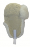 hat with earflaps sheepskin 