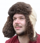 hat with earflaps sheepskin 