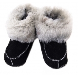 fur booties + for baby 