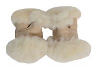 fur leather mittens 